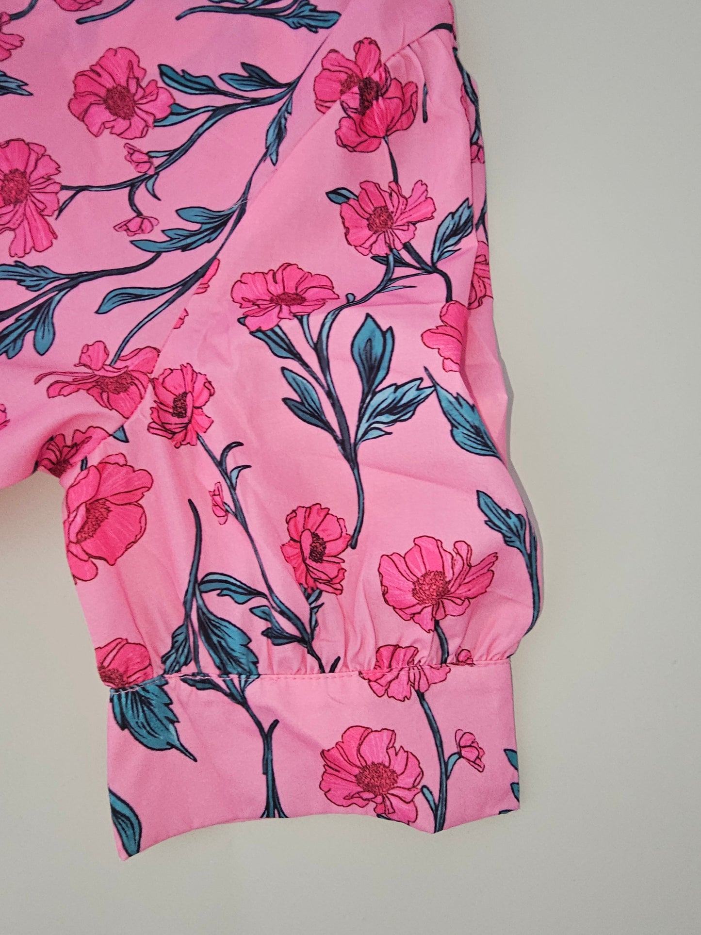 Pink Allover Floral Print V-Neck Tiered Maxi Dress